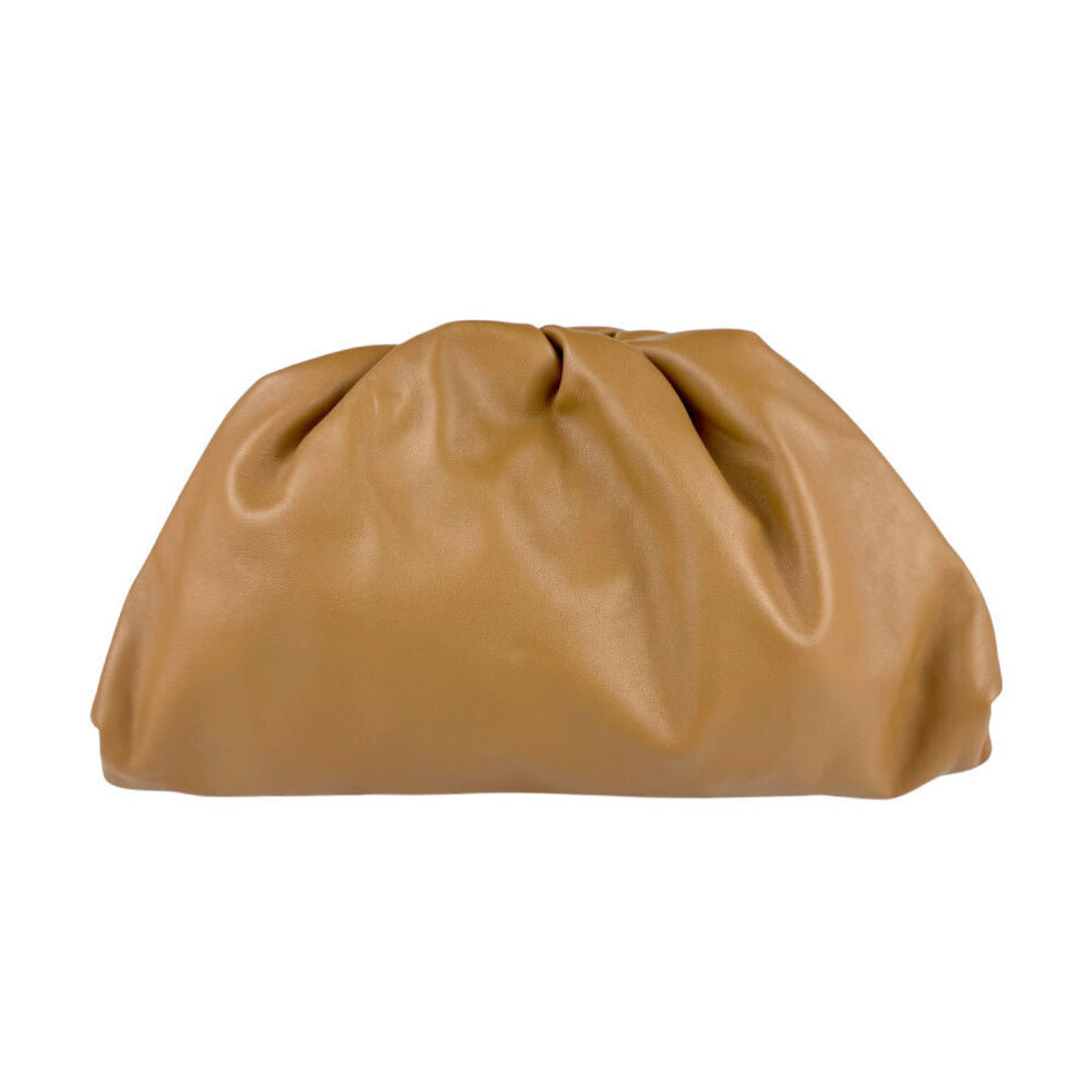 Bottega Veneta The Pouch Clutch Bag Camel Tan Leather